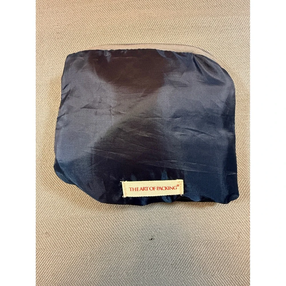 The Art of Packing Navy Blue Travel Laundry Bag Foldable Pouch Drawstring Nylon